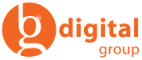 Orange logo with a lowercase 